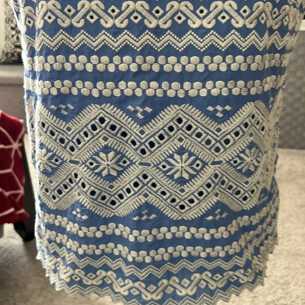 NWOT Tory Burch Blue and White Lace Top - Size 6 - Picture 2 of 12